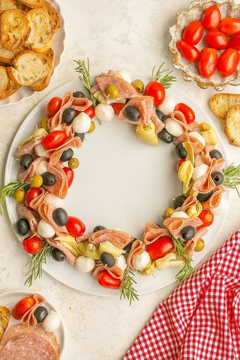 Antipasto Christmas Wreath