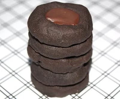 Chocolate Mint Thumbprint Cookies