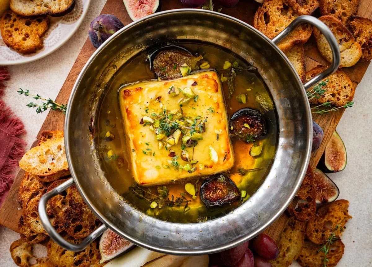 Baked Feta with Honey and Pistachios