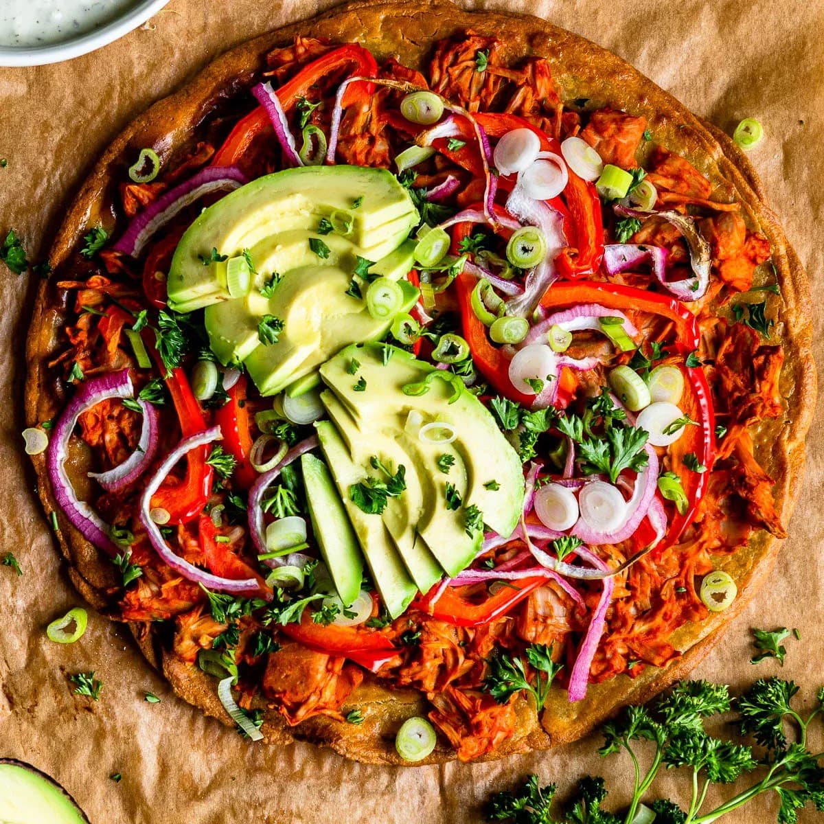 Buffalo Jackfruit Pizza