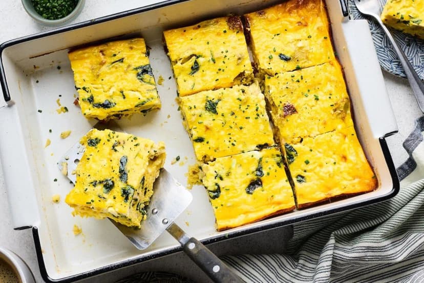 Spinach Artichoke Sun-Dried Tomato Breakfast Casserole