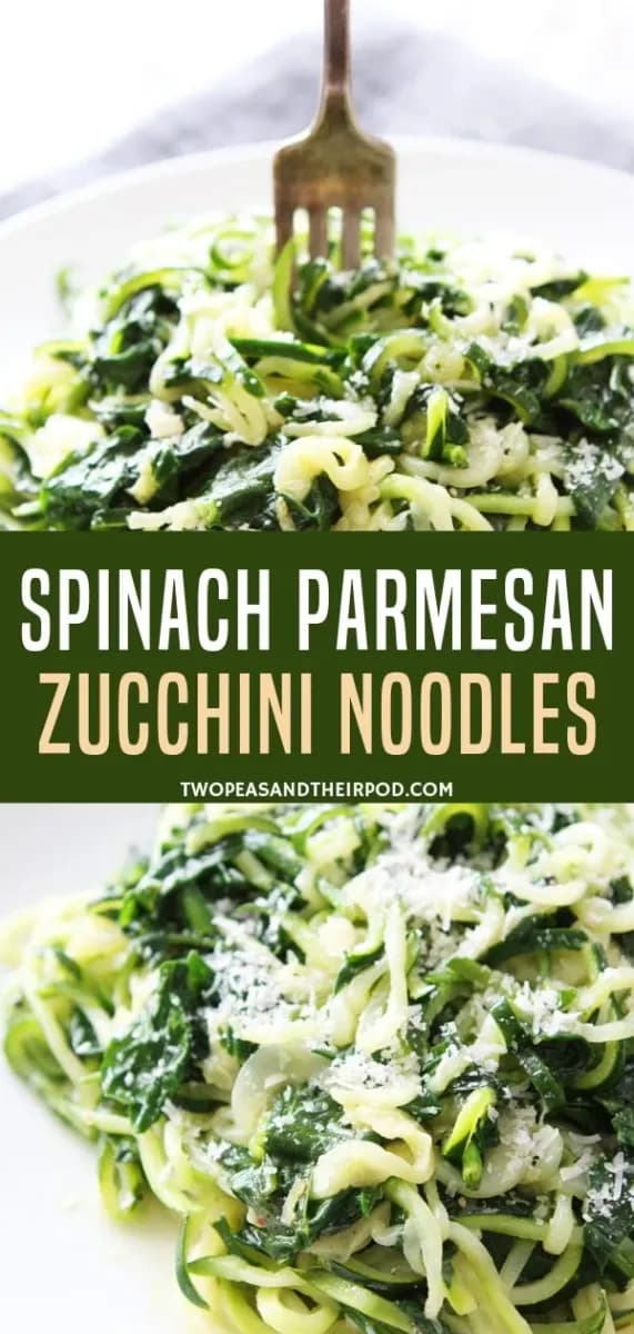 5-Ingredient Spinach Parmesan Zucchini Noodles