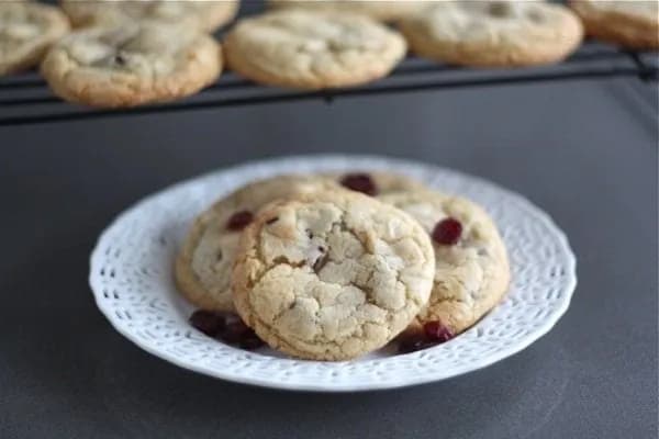 Almond Cookies with Cranberries & White Chocolate