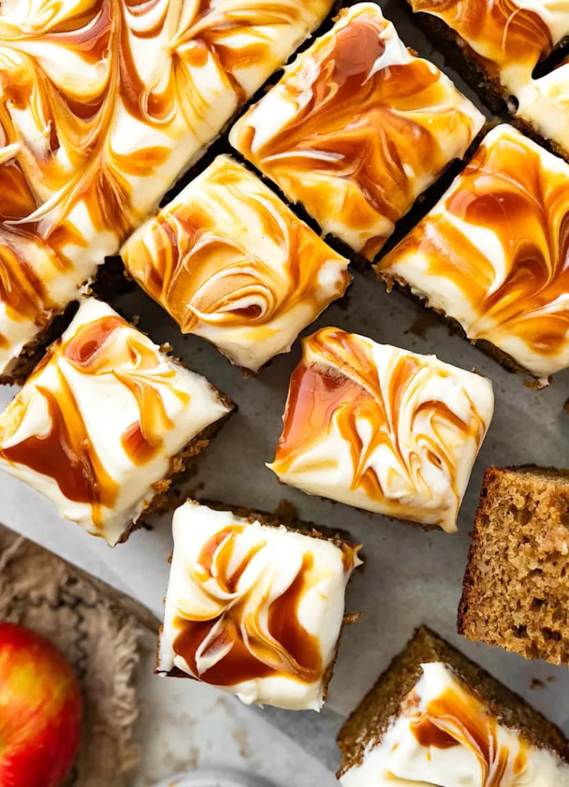 Apple Spice Cake with Salted Caramel Cream Cheese Frosting