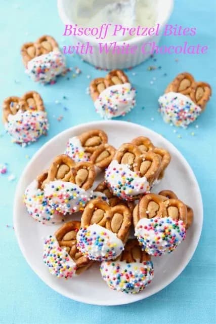 Biscoff Pretzel Bites with White Chocolate