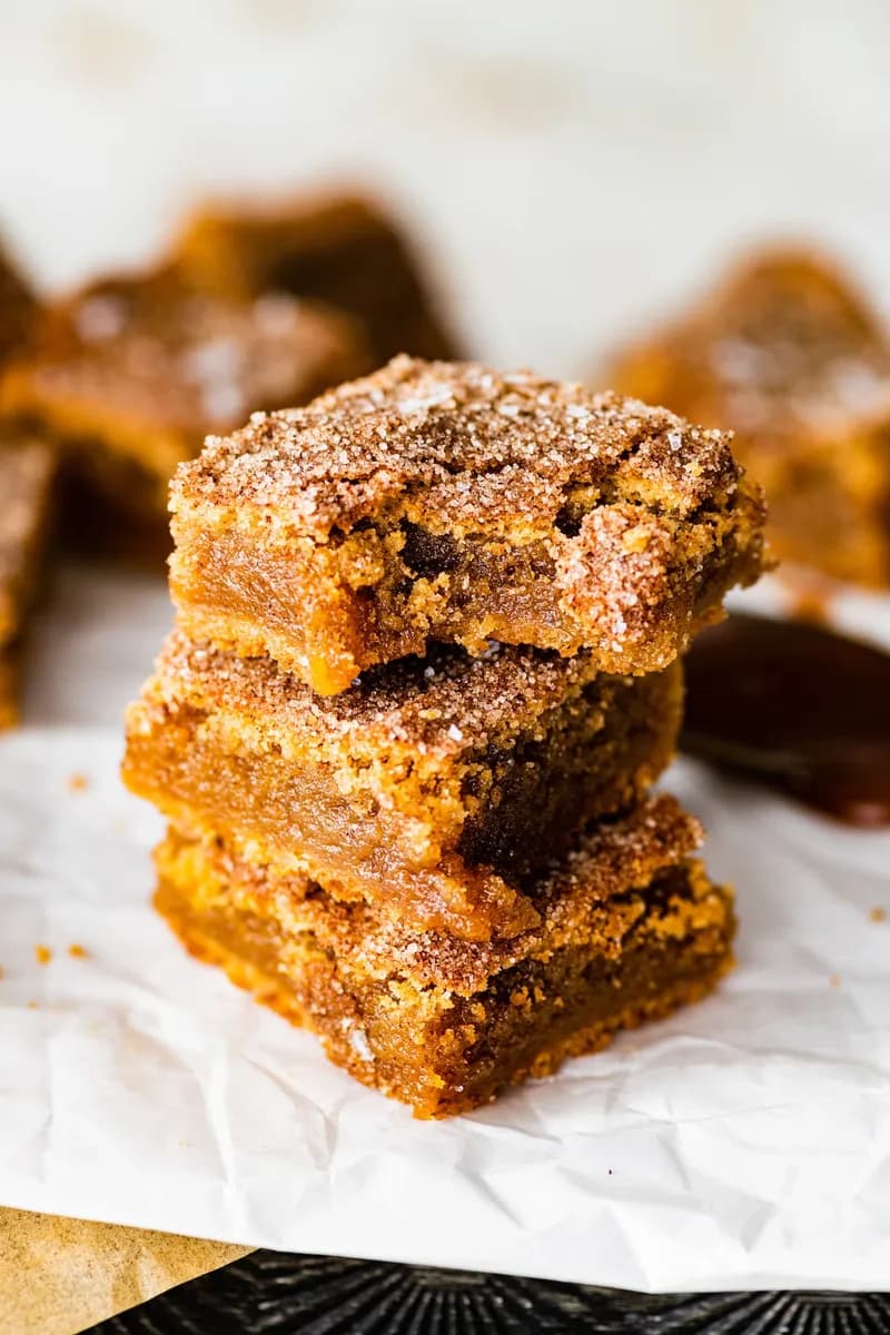 Brown Butter Salted Caramel Snickerdoodle Blondies