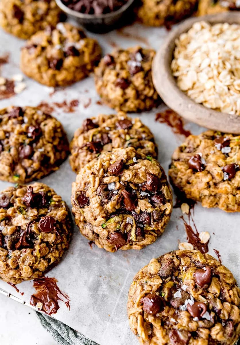 Brown Butter Zucchini Oatmeal Chocolate Chip Cookies