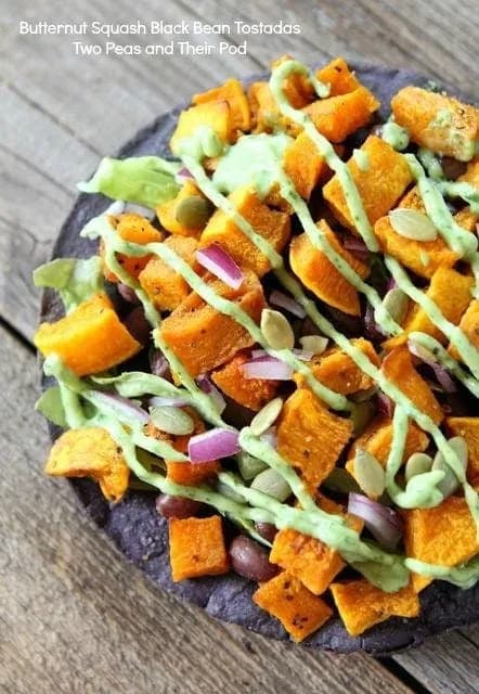 Butternut Squash Black Bean Tostadas