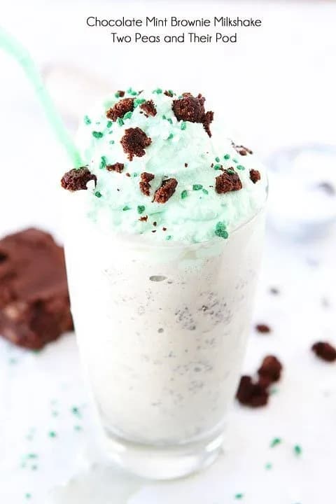 Chocolate Mint Brownie Milkshake
