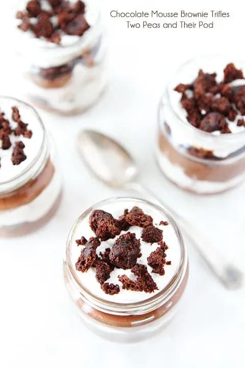Chocolate Mousse Brownie Trifles