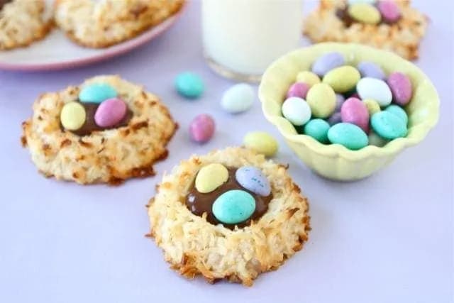 Coconut Macaroon Nutella Nests