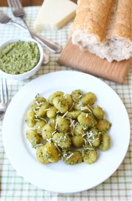 Crispy Gnocchi with Basil Pesto