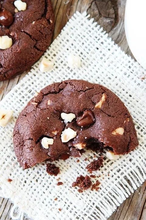 Double Chocolate Hazelnut Cookies with Sea Salt