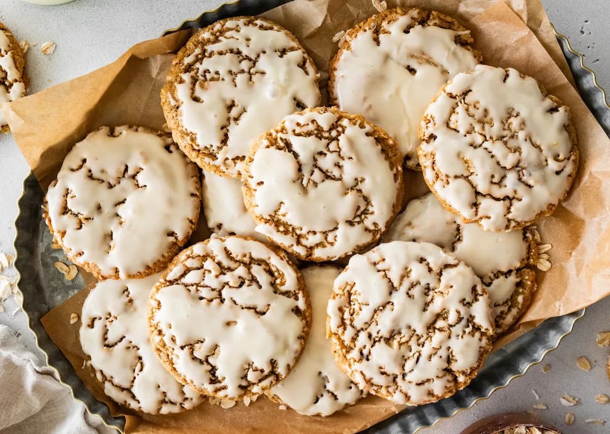Eggnog Iced Oatmeal Cookies
