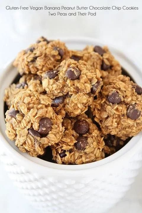 Gluten-Free Vegan Banana Peanut Butter Chocolate Chip Cookies