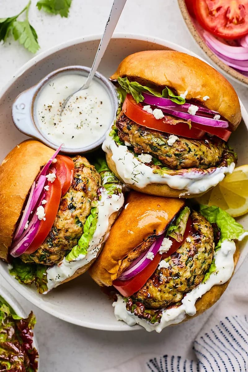 Greek Turkey Burgers