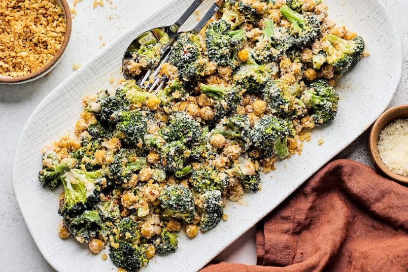 Roasted Broccoli Caesar Salad