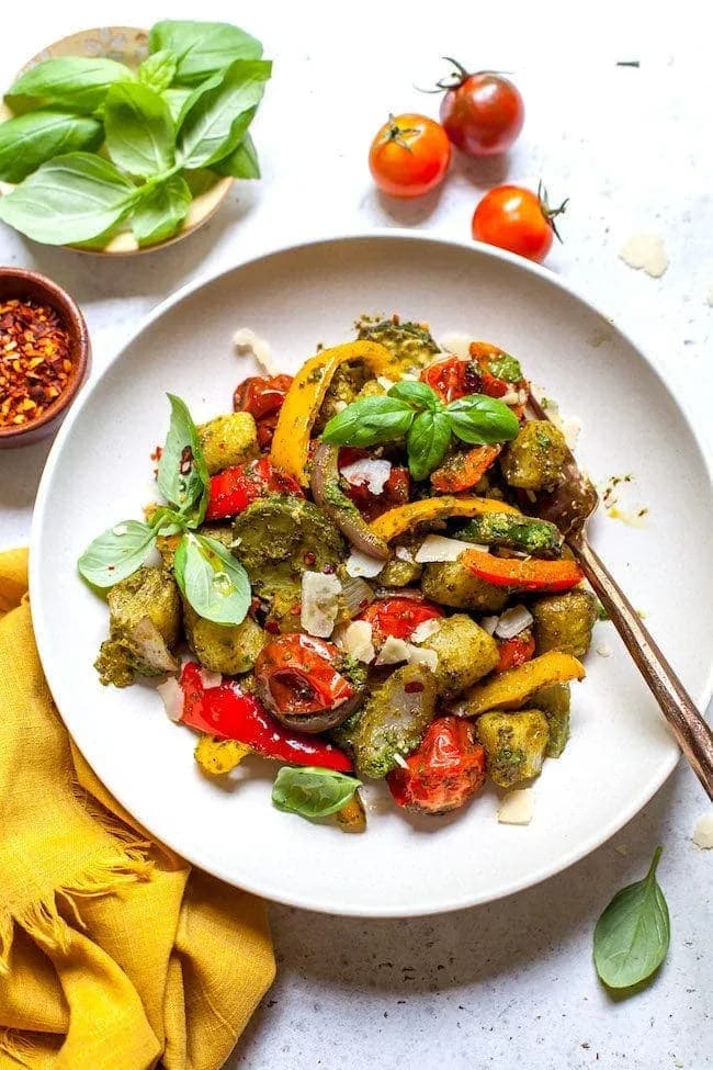 Sheet Pan Pesto Gnocchi