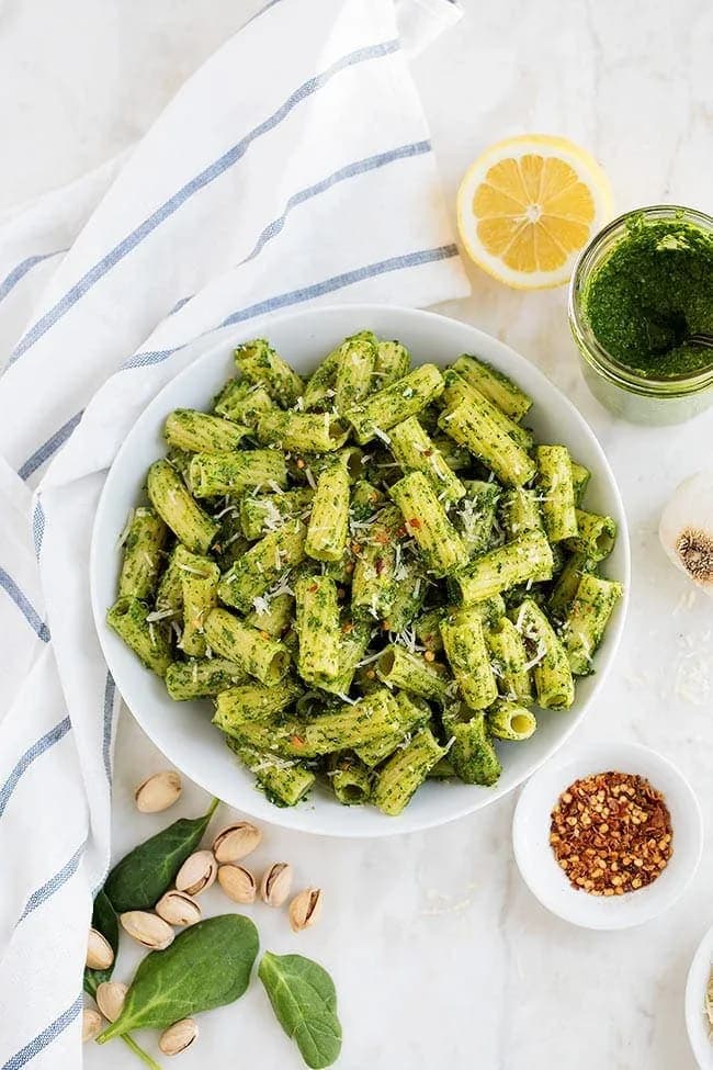 Spinach Pistachio Pesto Pasta
