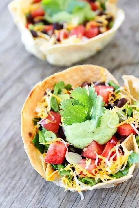 Taco Salad with Homemade Tortilla Bowls