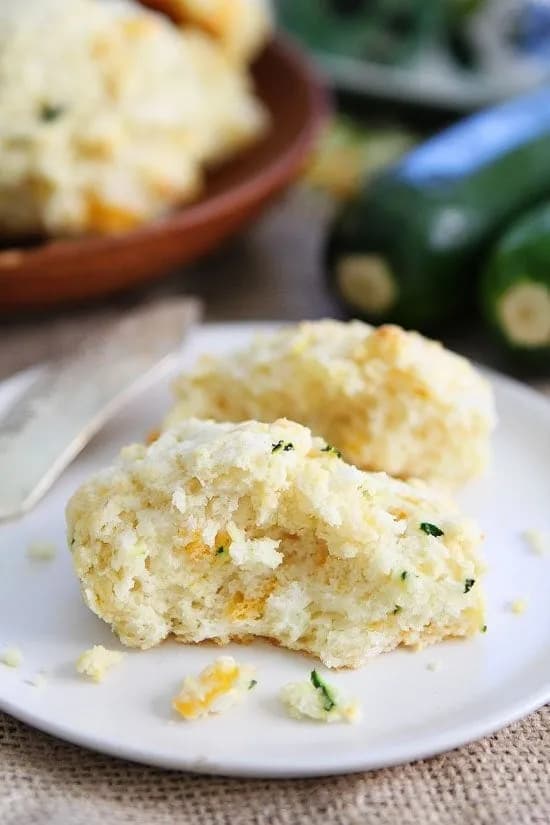 Three Cheese Zucchini Drop Biscuits