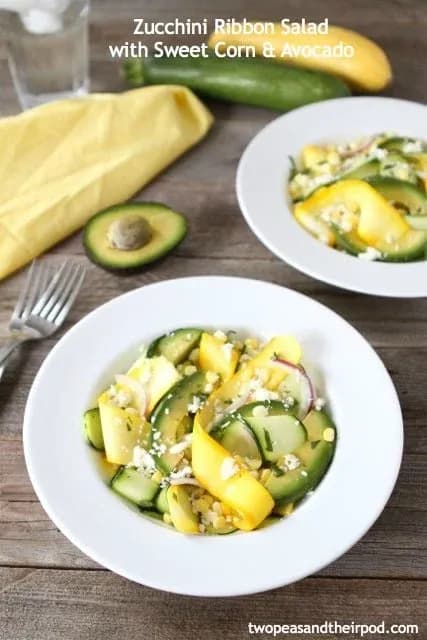 Zucchini Ribbon Salad with Sweet Corn & Avocado